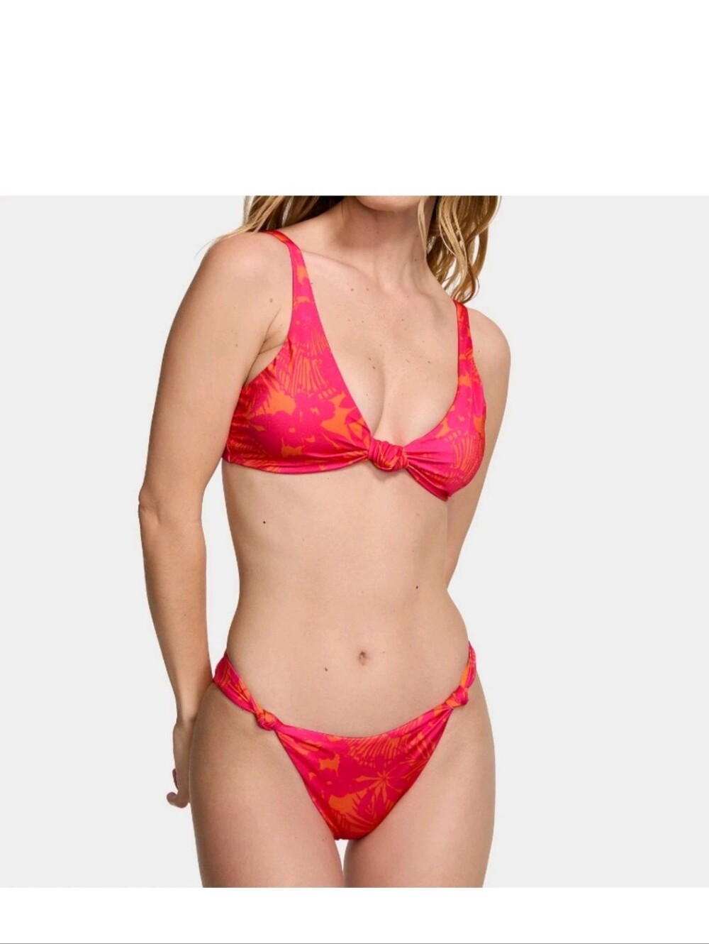 Victoria's Secret Pink and Orange Tropical Tie Bikini